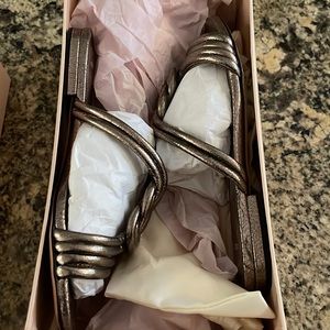 Alexandre Birman metallic flats size 37